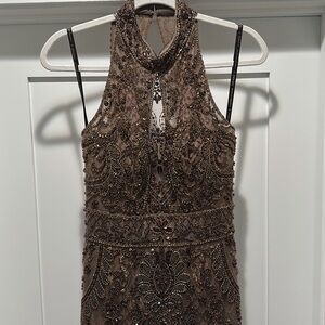 Embellished High-Neck Formal Gown — Ivonne D